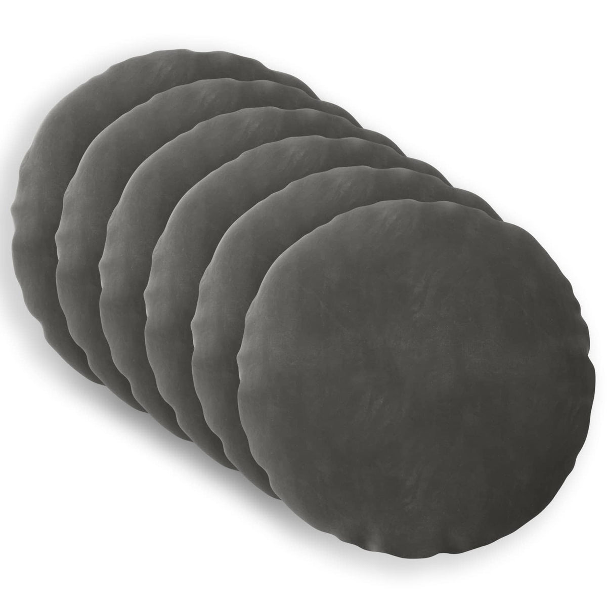 Cushion Cover 6 pcs HEERLEN Dark Grey Ø 50 cm Velvet