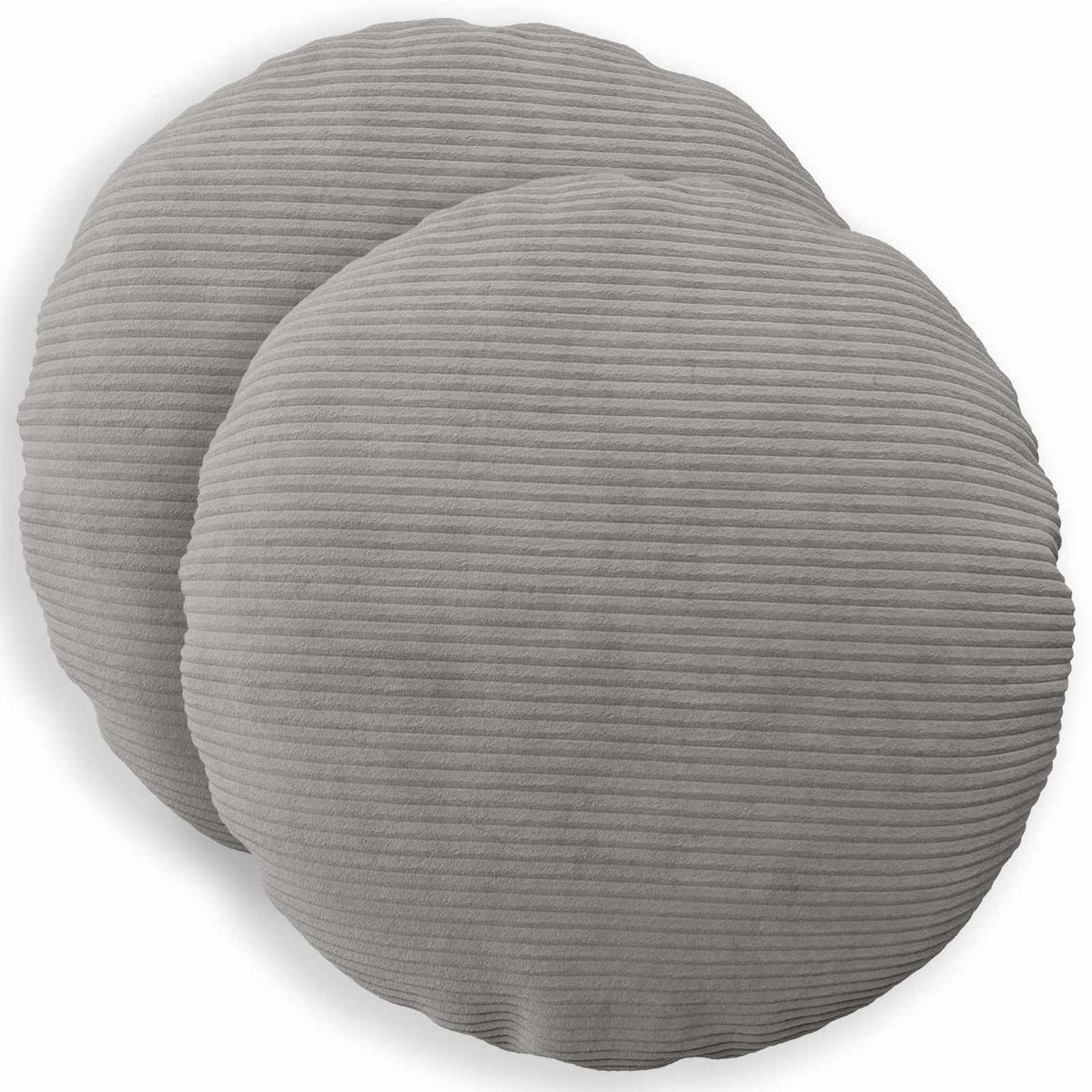 Cushion Cover 2 pcs HEERLEN Light Grey Ø 50 cm Corduroy