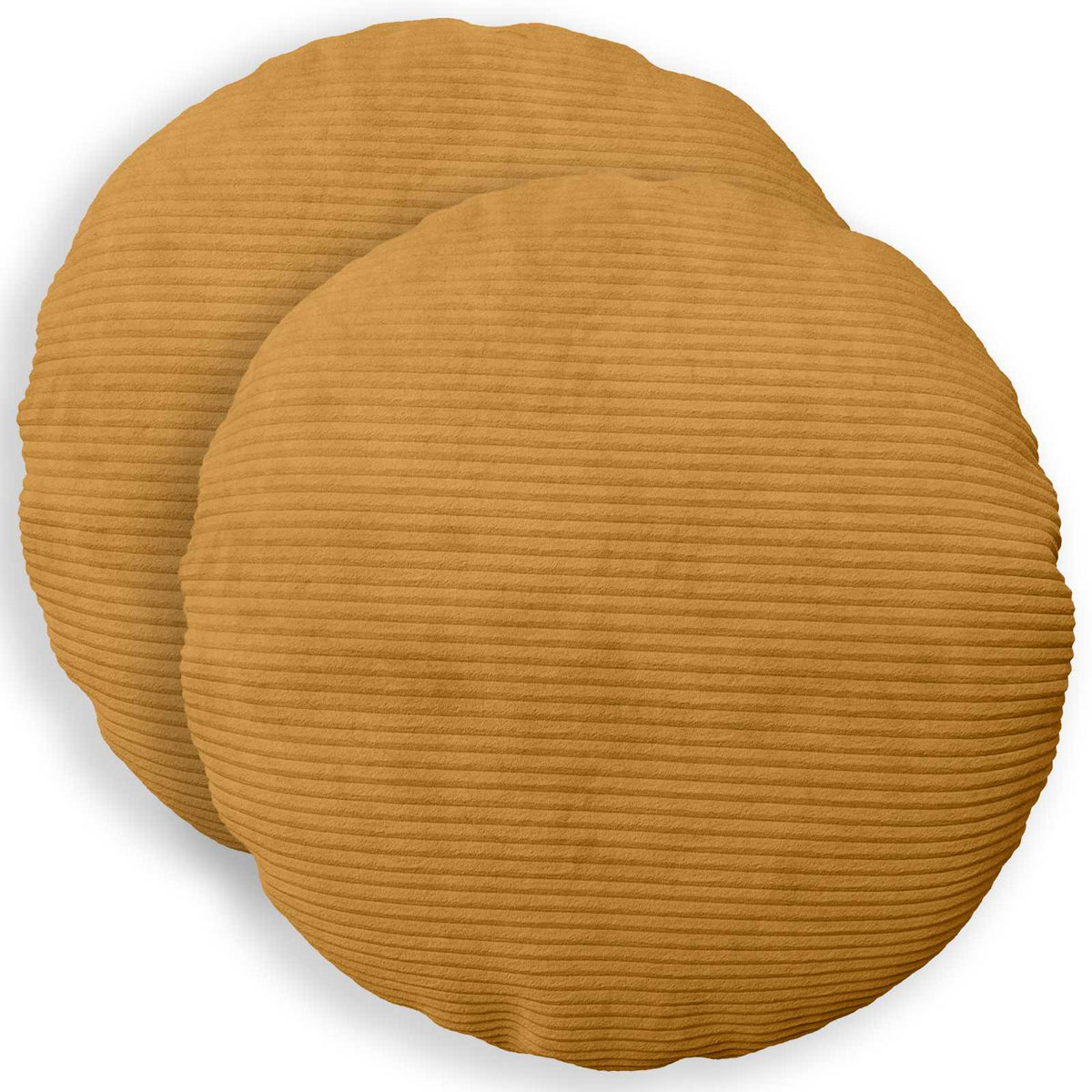 Cushion Cover 2 pcs HEERLEN Yellow Ø 50 cm Corduroy