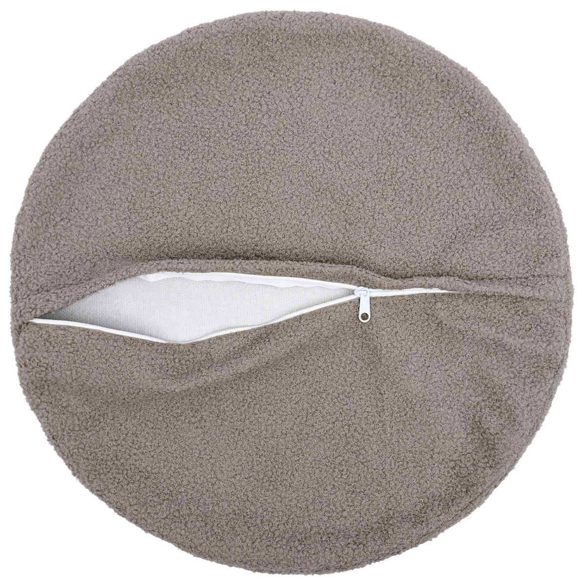 Cushion Cover 2 pcs HEERLEN Light Grey Ø 50 cm Bouclé