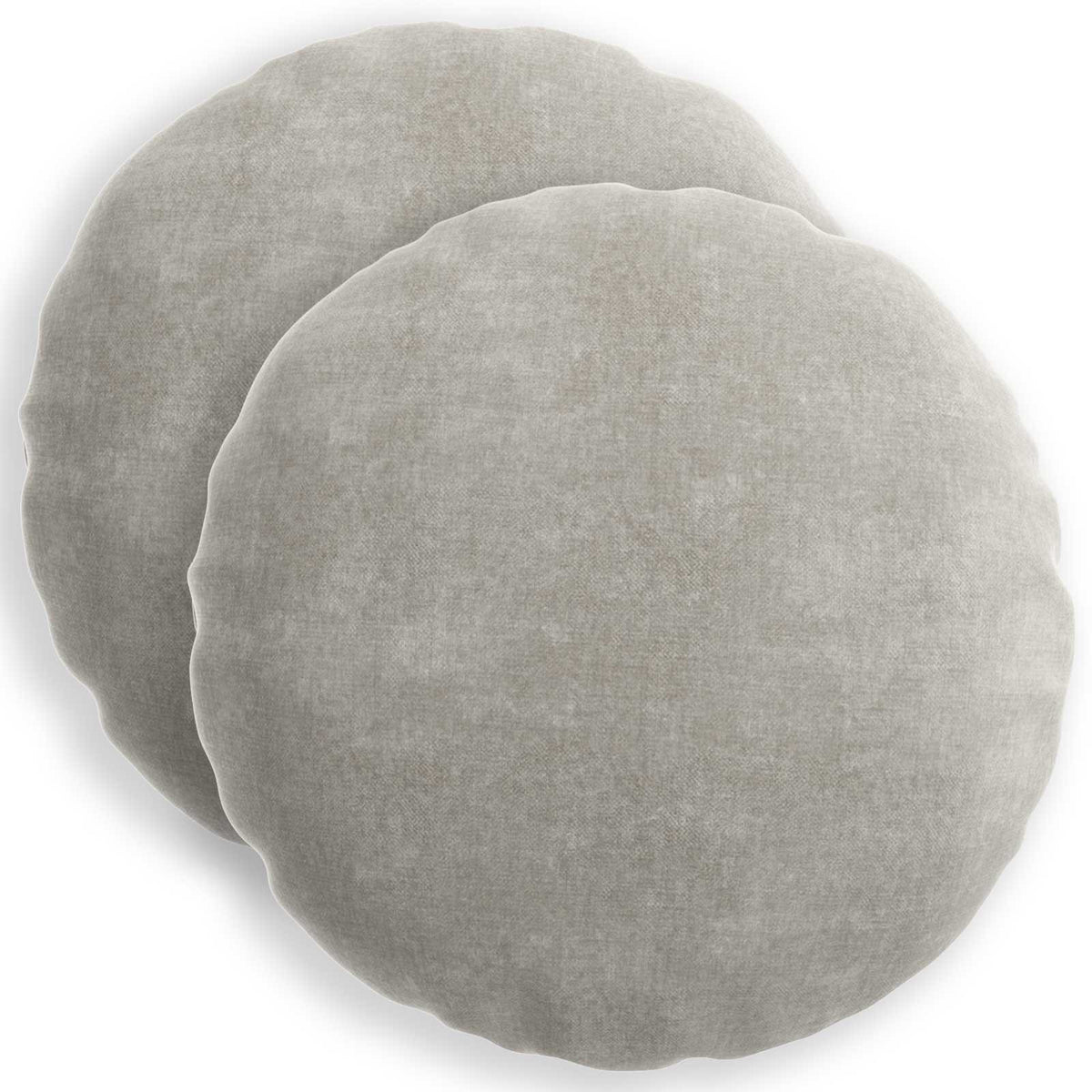 Cushion Cover 2 pcs HEERLEN Light Grey Ø 50 cm Chenille Fabric