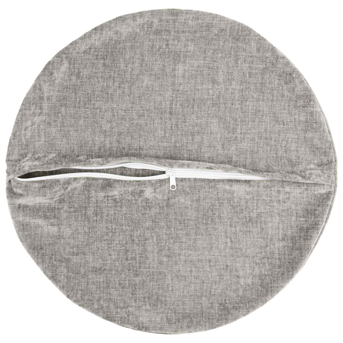Cushion Cover 6 pcs HEERLEN Light Grey Ø 50 cm Chenille Fabric