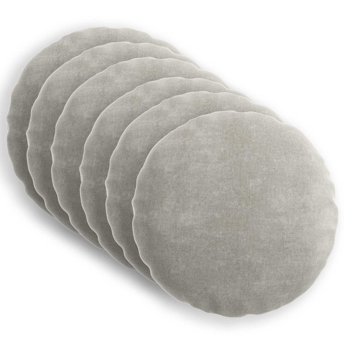 Cushion Cover 6 pcs HEERLEN Light Grey Ø 50 cm Chenille Fabric