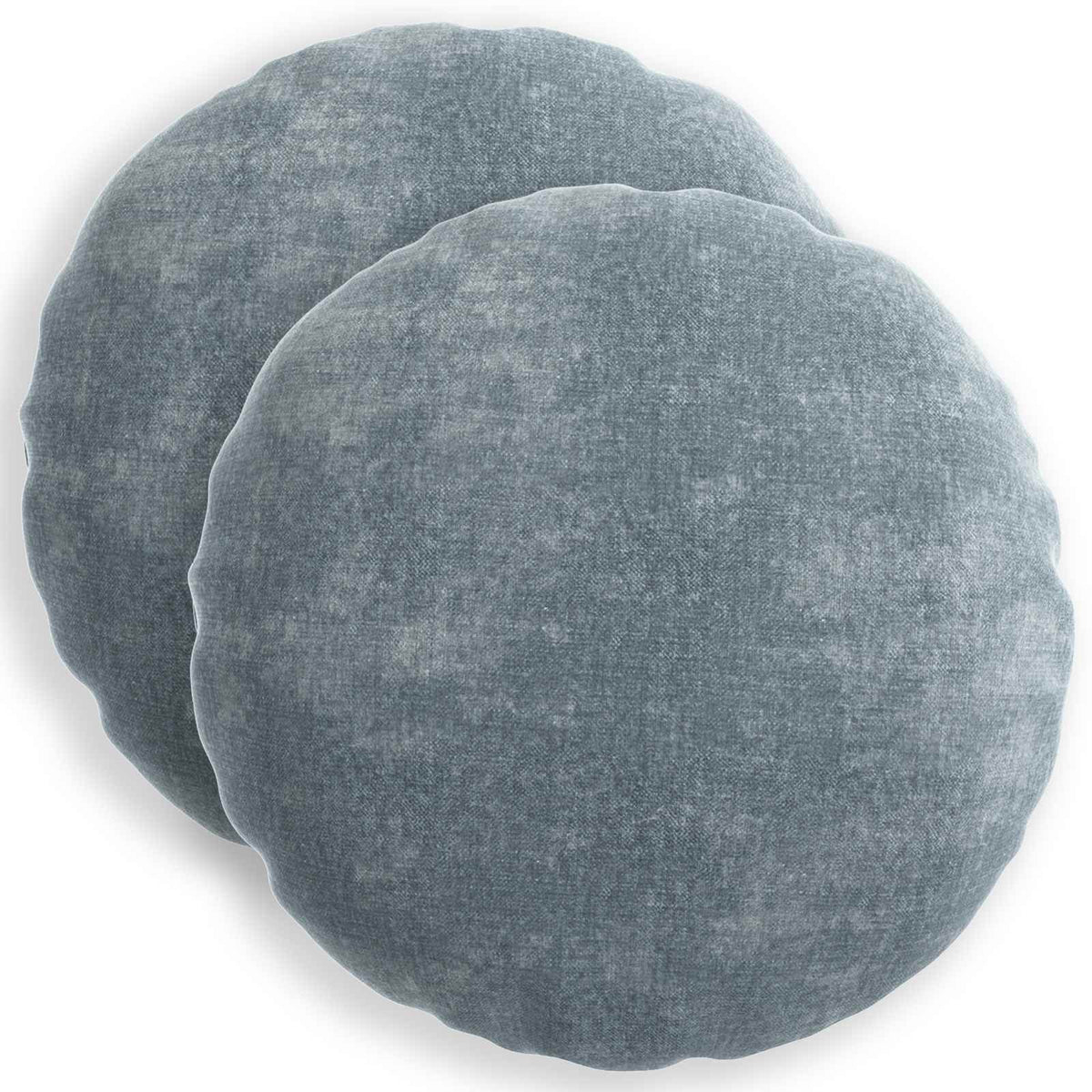Cushion Cover 2 pcs HEERLEN Light Blue Ø 50 cm Chenille Fabric