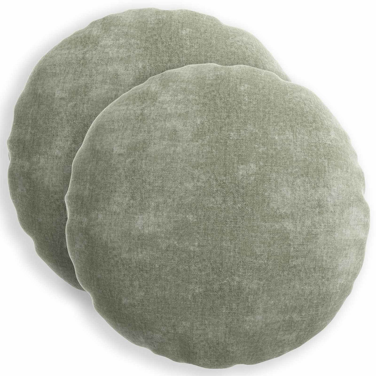 Cushion Cover 2 pcs HEERLEN Green Ø 50 cm Chenille Fabric