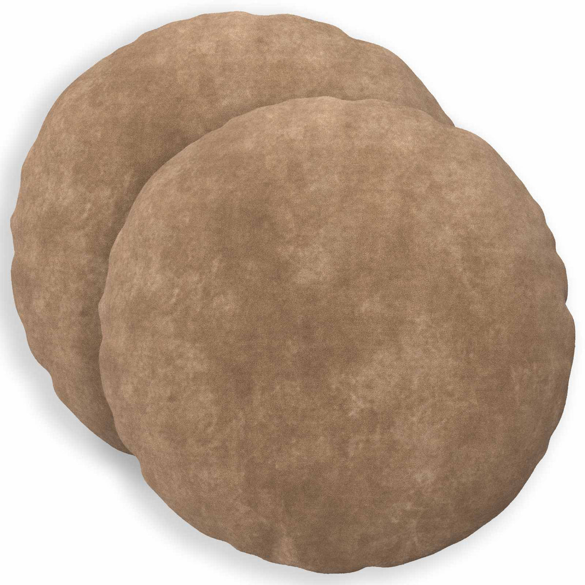 Cushion Cover 2 pcs HEERLEN Taupe Ø 50 cm Microfiber Fleece