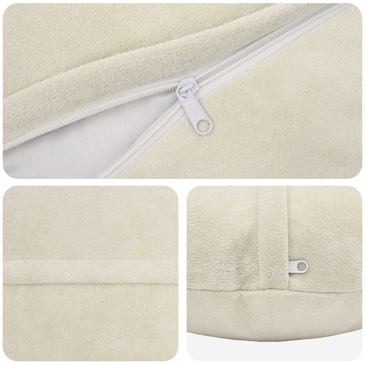 Cushion Cover 6 pcs HEERLEN Cream Ø 50 cm Microfiber Fleece
