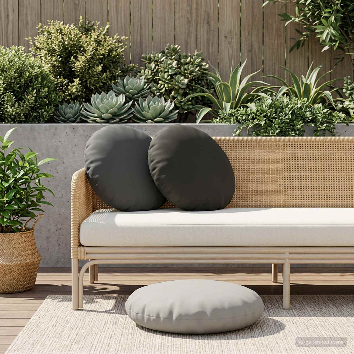 Cushion Cover 6 pcs HEERLEN Grey Ø 50 cm Polyester