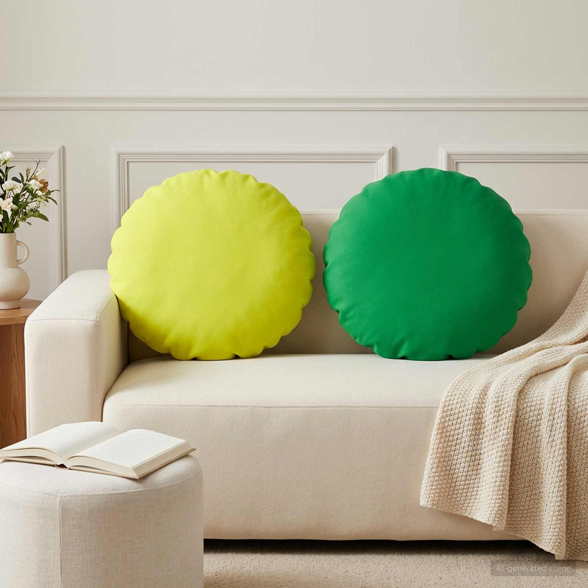 Cushion Cover 6 pcs HEERLEN Green Ø 60 cm Polyester
