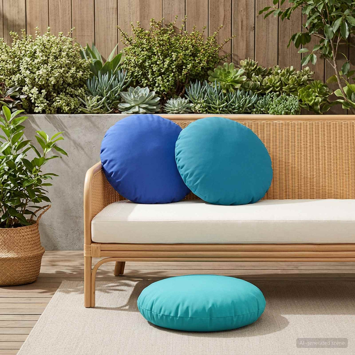 Cushion with Pillow HEERLEN 2 pcs Royal Blue Polyester