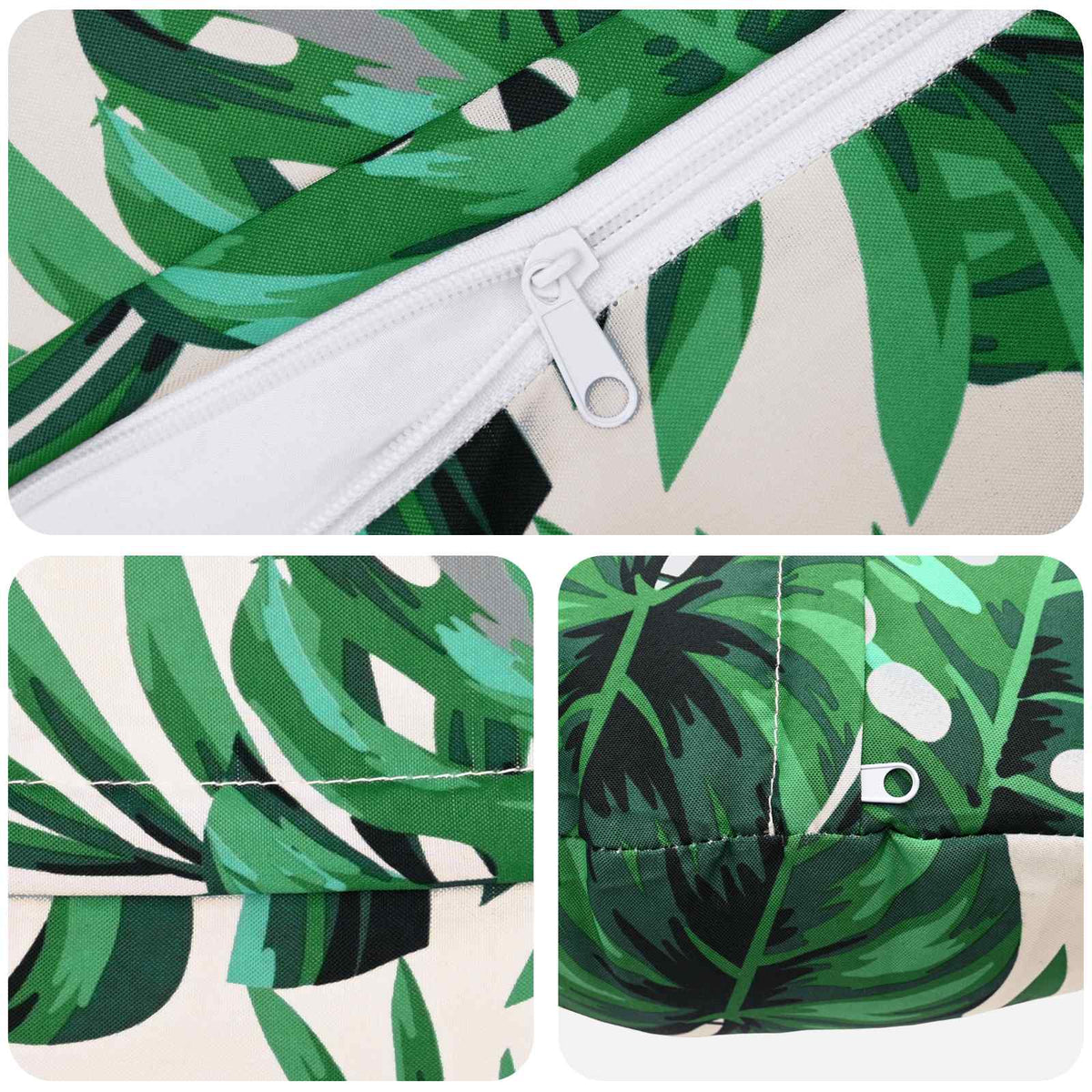 Cushion Cover 6 pcs HEERLEN Leaf Pattern Ø 50 cm Polyester
