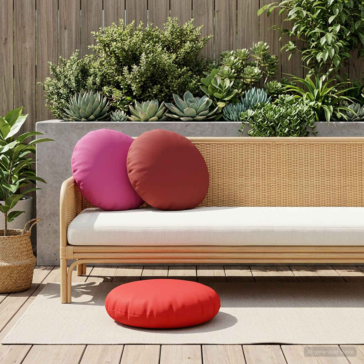 Cushion Cover 6 pcs HEERLEN Pink Ø 60 cm Polyester