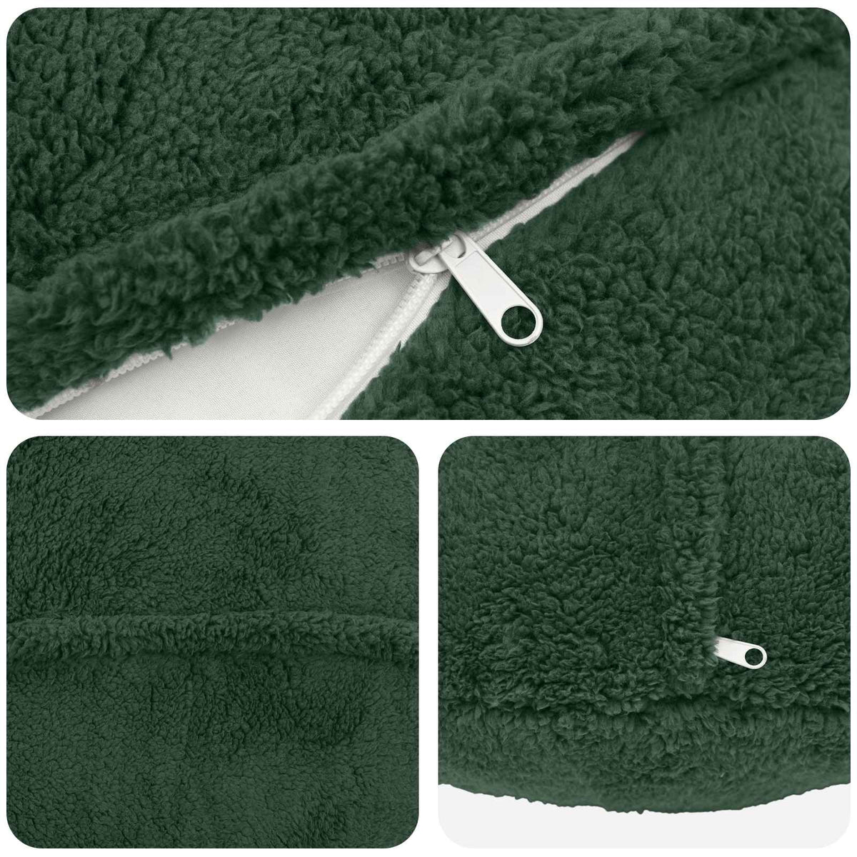 Cushion Cover 2 pcs HEERLEN Dark Green Dia. 50 cm Bouclé