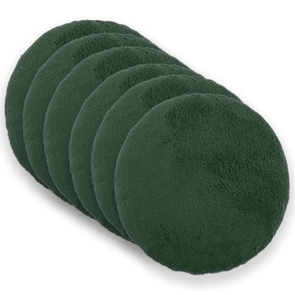 Cushion Cover 6 pcs HEERLEN Dark Green Dia. 50 cm Bouclé