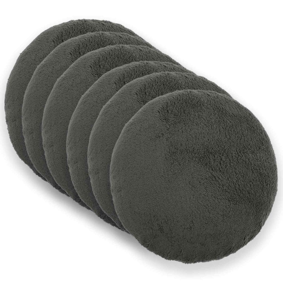 Cushion Cover 6 pcs HEERLEN Dark Grey Dia. 50 cm Bouclé