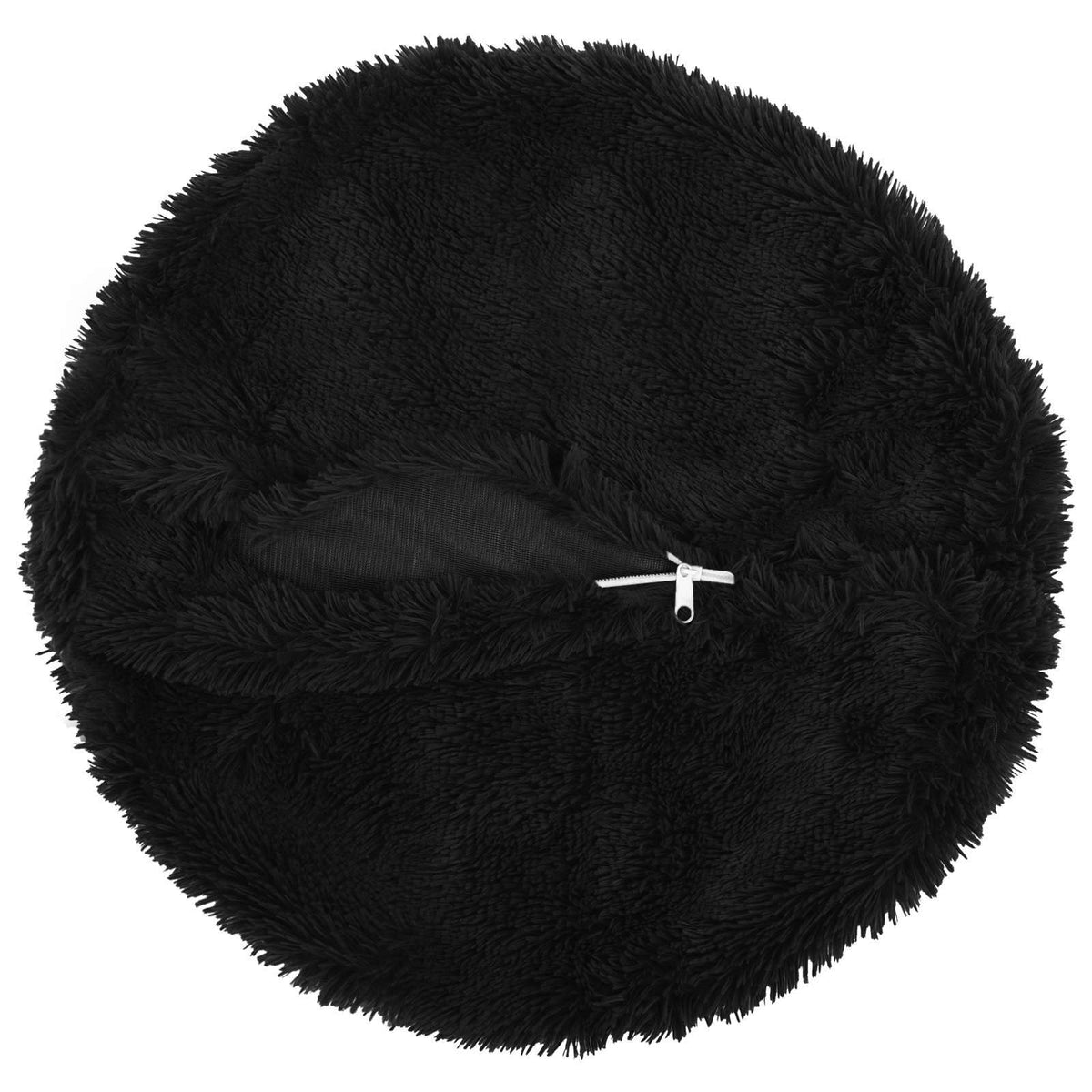 Cushion Cover 6 pcs HEERLEN Black Ø 50 cm PV Fleece