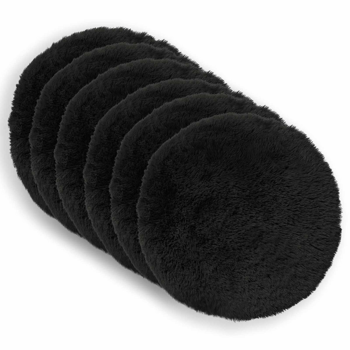 Cushion Cover 6 pcs HEERLEN Black Ø 50 cm PV Fleece