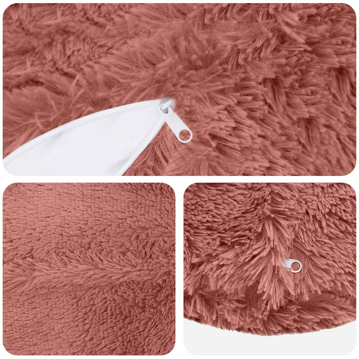 Cushion Cover 6 pcs HEERLEN Pink Ø 50 cm PV Fleece