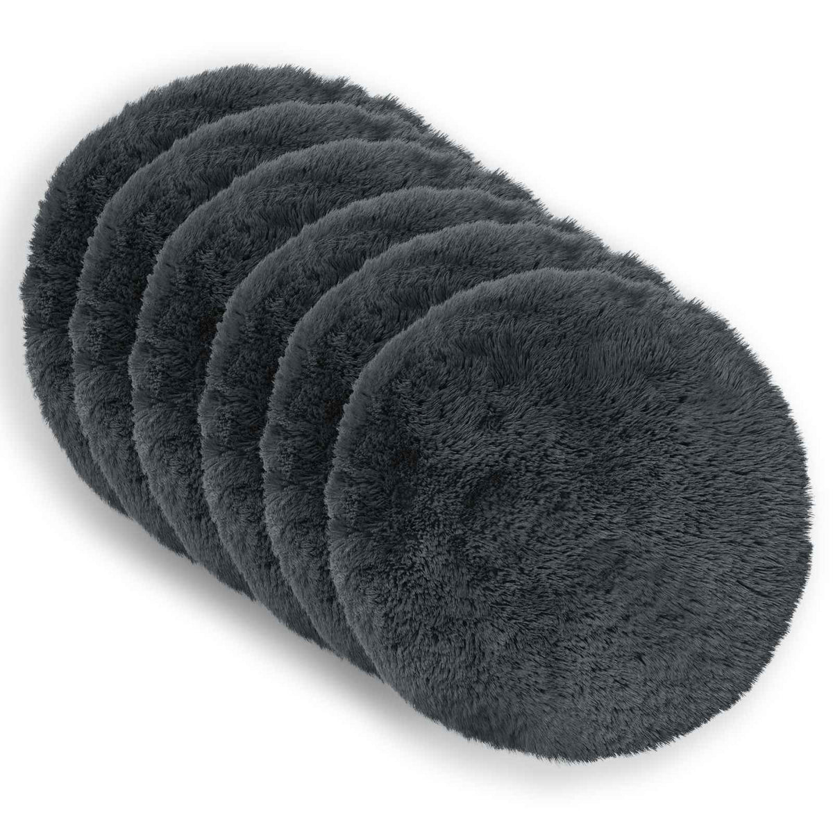 Cushion Cover 6 pcs HEERLEN Anthracite Ø 50 cm PV Fleece