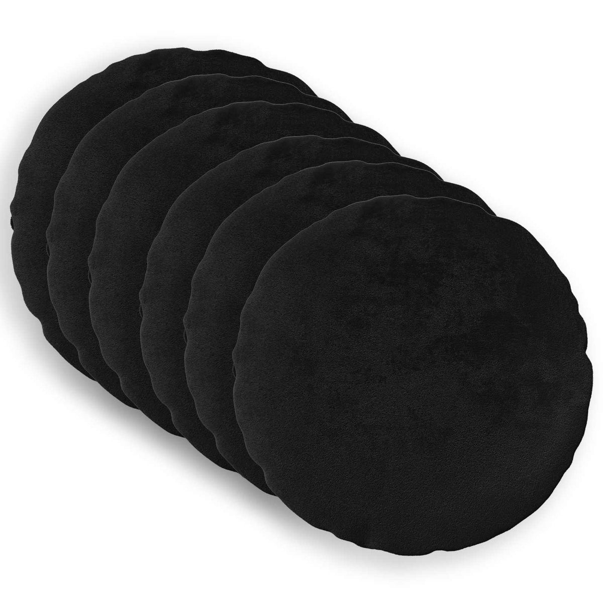 Cushion Cover 6 pcs HEERLEN Black Dia. 50 cm Flannel