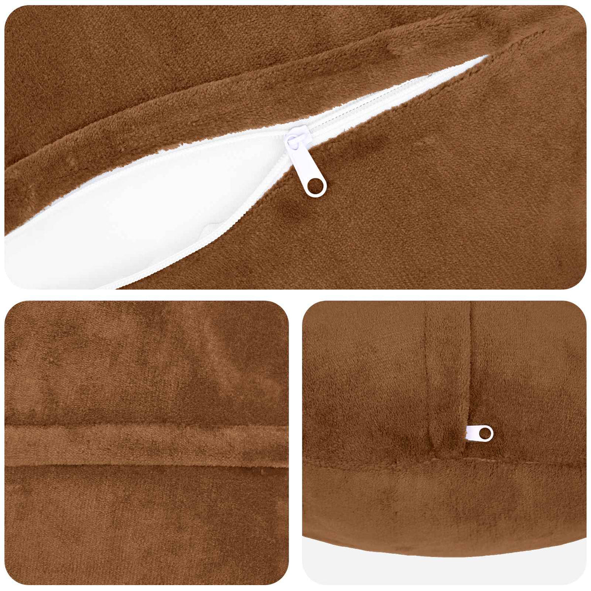 Cushion Cover 6 pcs HEERLEN Light Brown Dia. 50 cm Flannel