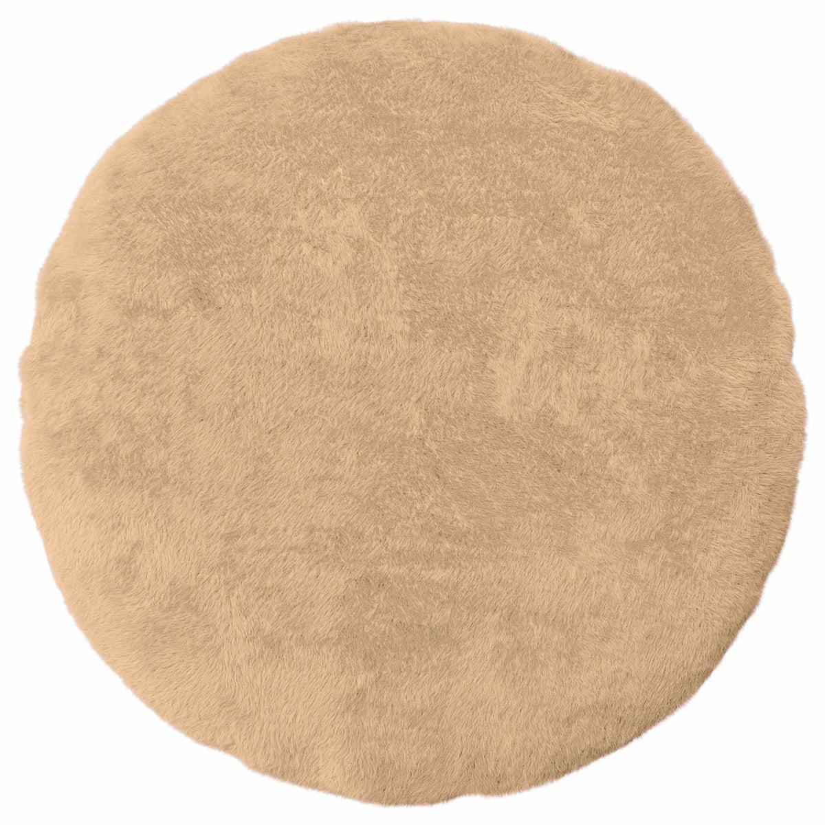 Cushion Cover 2 pcs HEERLEN Cream Ø 50 cm Faux Rabbit Fur
