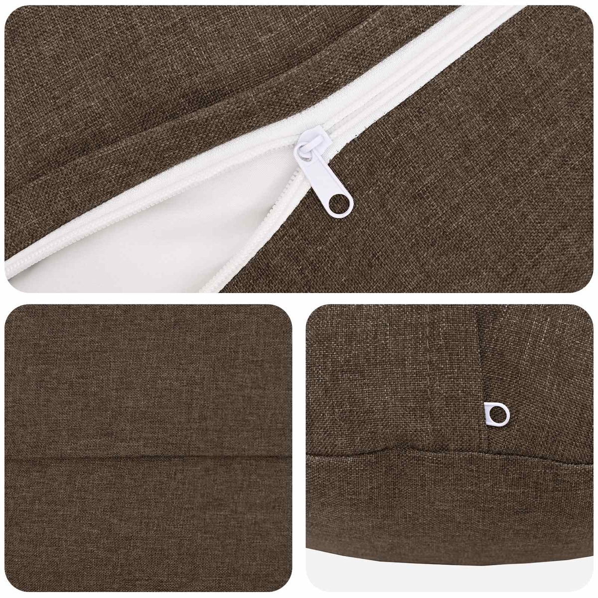 Cushion Cover 6 pcs HEERLEN Taupe Ø 60 cm Fabric