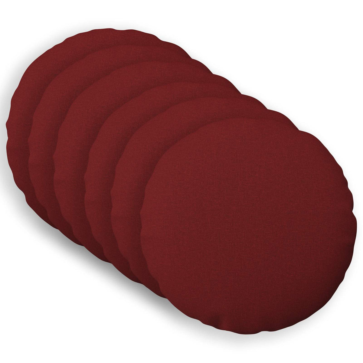 Cushion Cover 6 pcs HEERLEN Wine Red Ø 60 cm Fabric