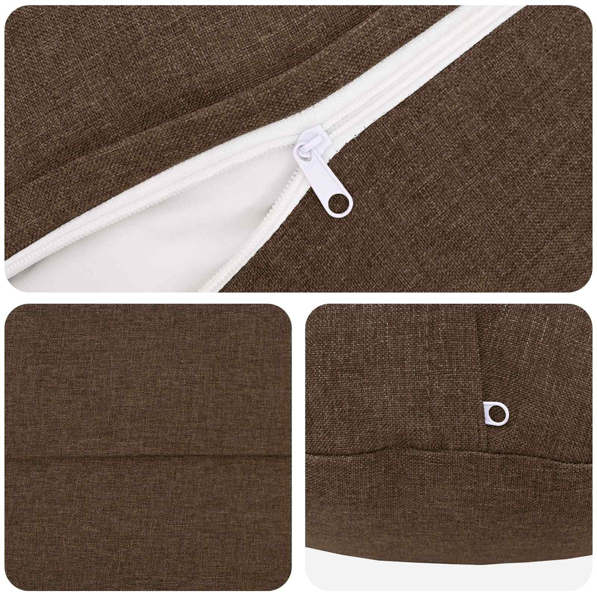 Cushion Cover 6 pcs HEERLEN Brown Ø 60 cm Fabric