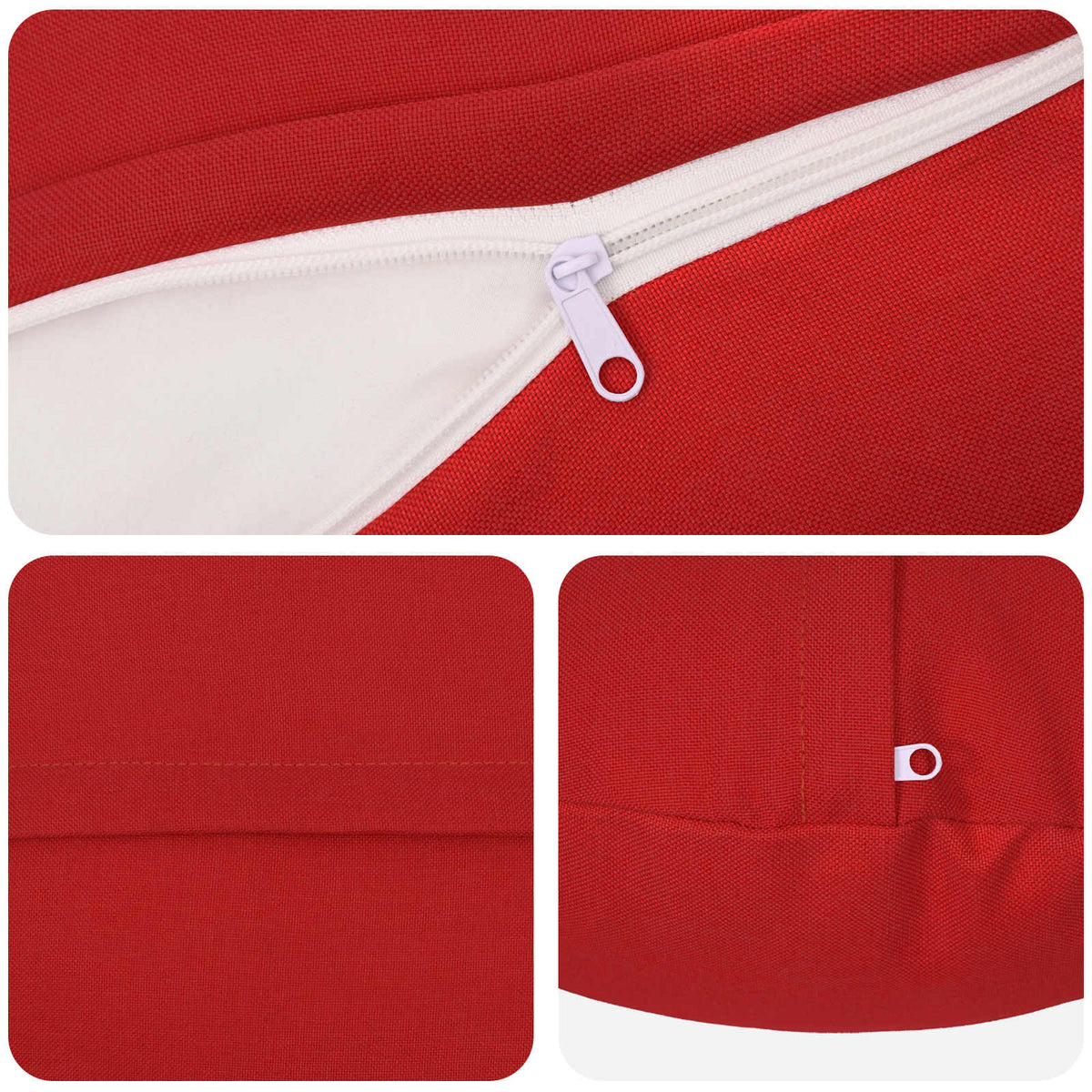 Cushion Cover 6 pcs HEERLEN Red Ø 60 cm Fabric