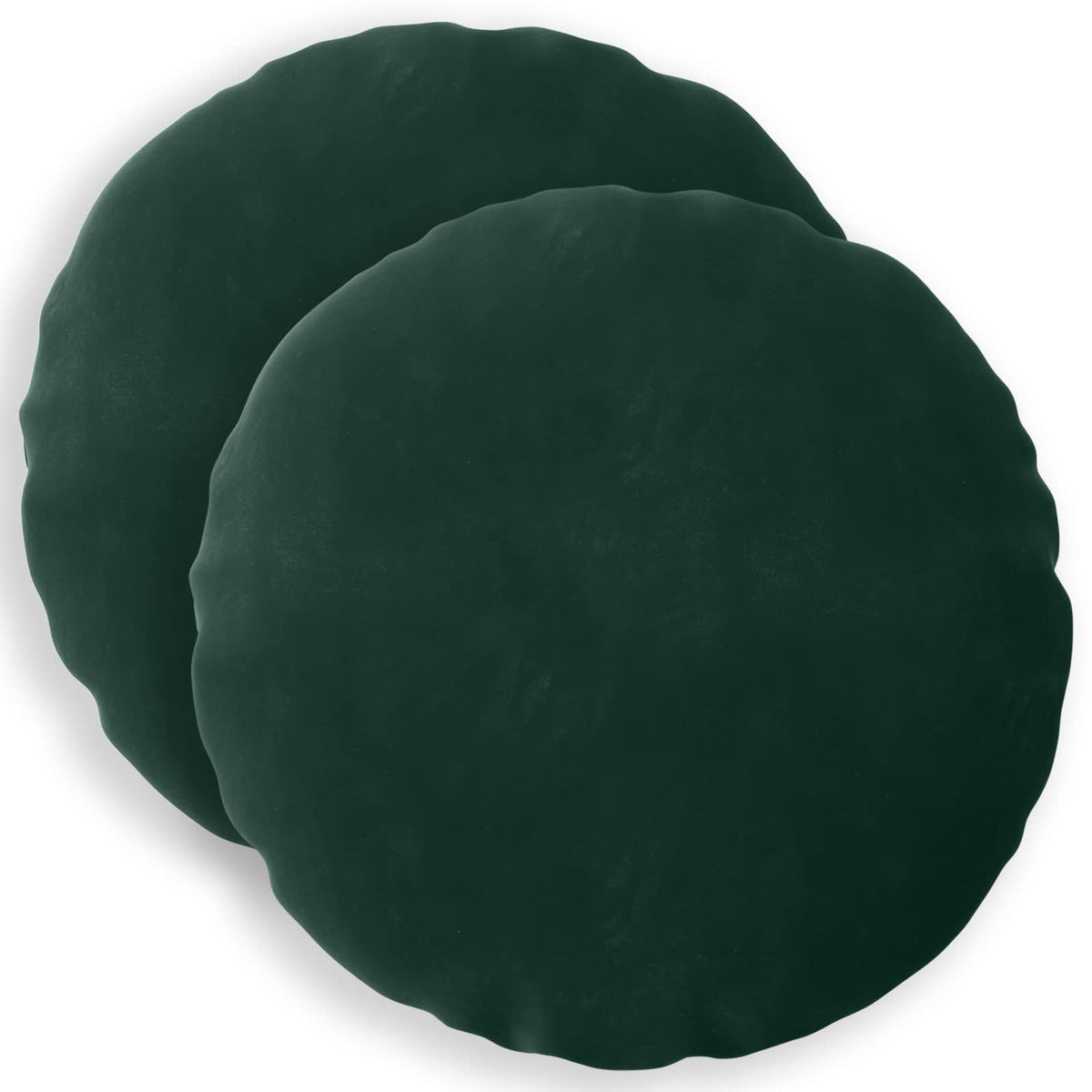 Cushion Cover 2 pcs HEERLEN Dark Green Ø 60 cm Velvet
