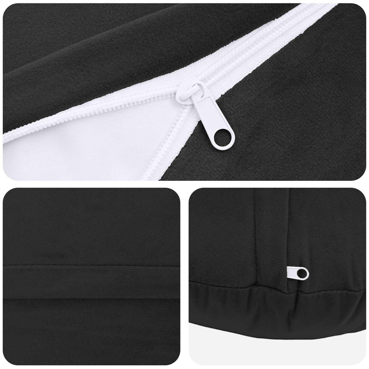 Cushion Cover 6 pcs HEERLEN Black Ø 60 cm Velvet