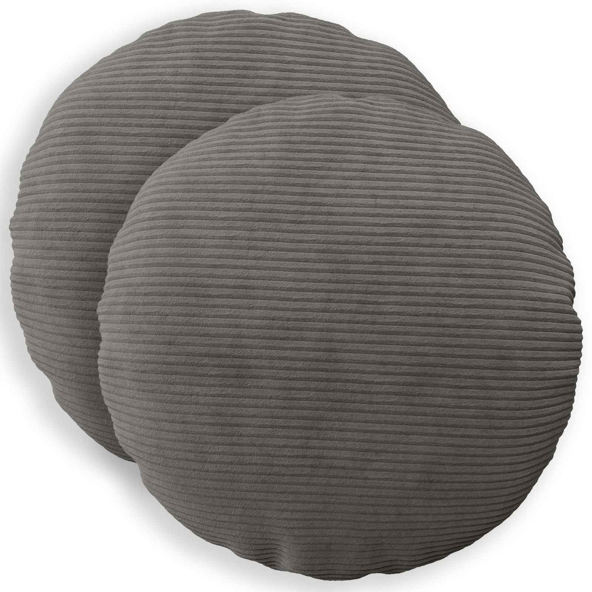 Cushion Cover 2 pcs HEERLEN Dark Grey Ø 60 cm Corduroy