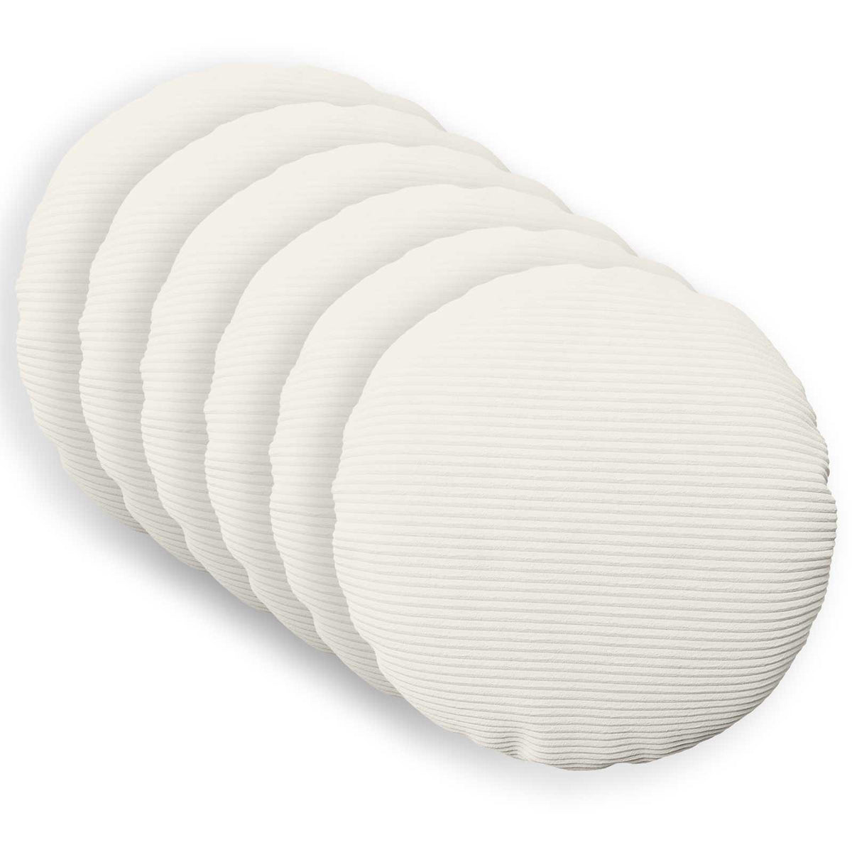 Cushion Cover 6 pcs HEERLEN Cream Dia. 60 cm Corduroy