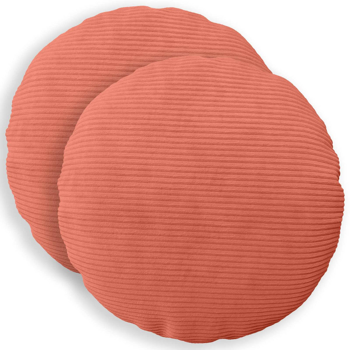 Cushion Cover 2 pcs HEERLEN Red Orange Ø 60 cm Corduroy