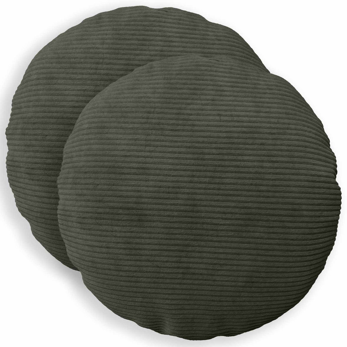 Cushion Cover 2 pcs HEERLEN Anthracite Ø 60 cm Corduroy