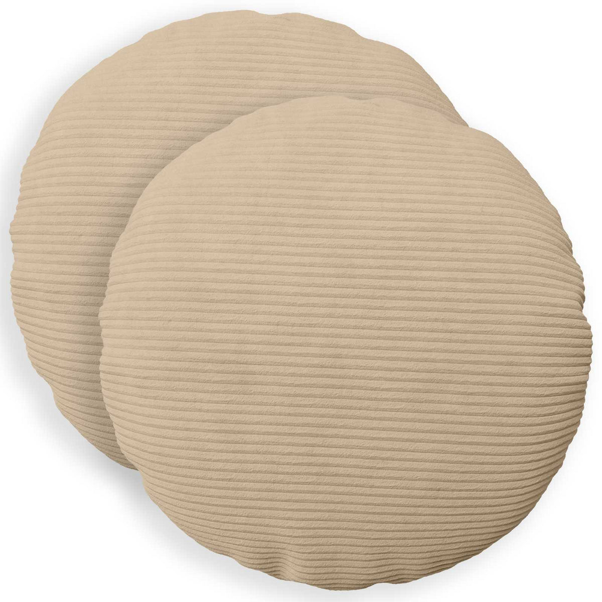 Cushion Cover 2 pcs HEERLEN Taupe Ø 60 cm Corduroy