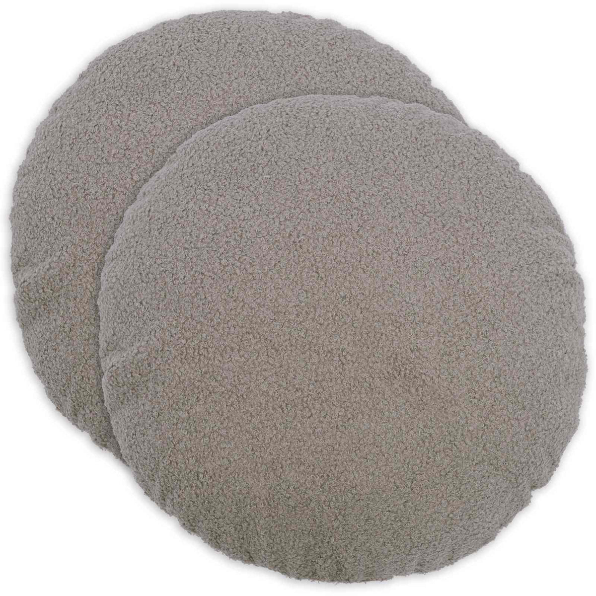 Cushion Cover 2 pcs HEERLEN Light Grey Dia. 60 cm Bouclé