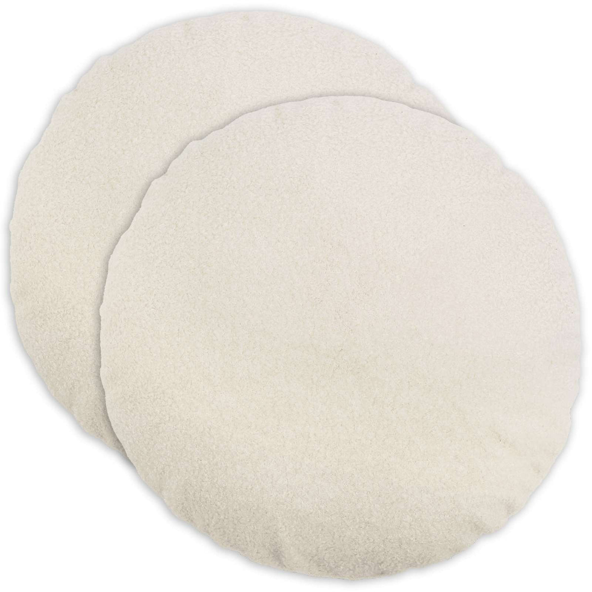 Cushion Cover 2 pcs HEERLEN Cream Ø 60 cm Bouclé
