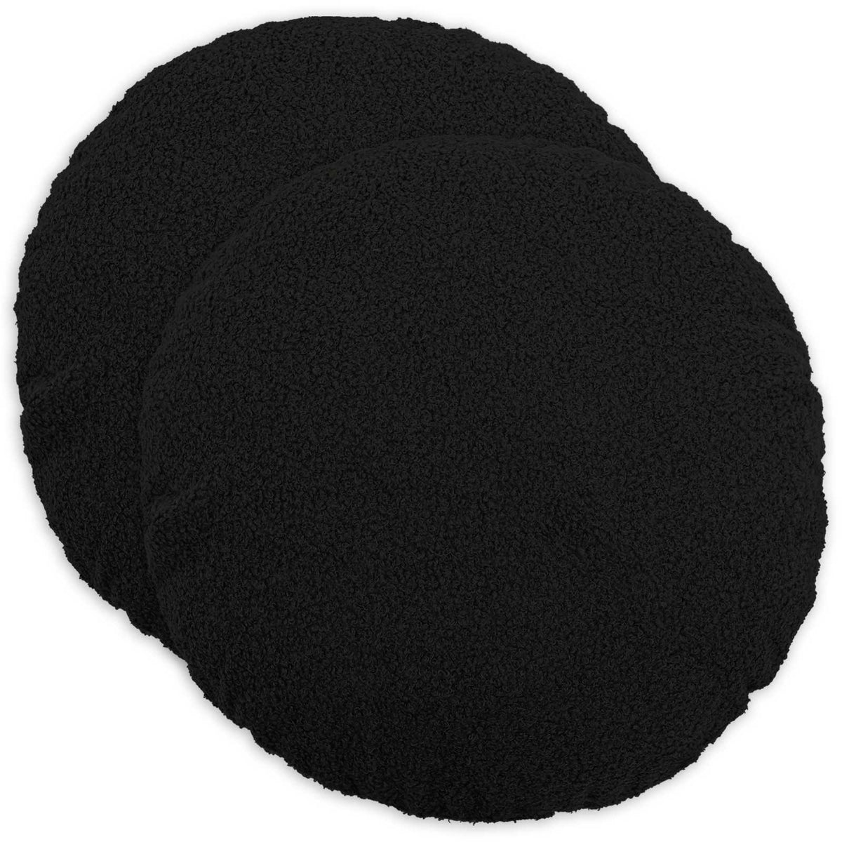 Cushion Cover 2 pcs HEERLEN Black Ø 60 cm Bouclé