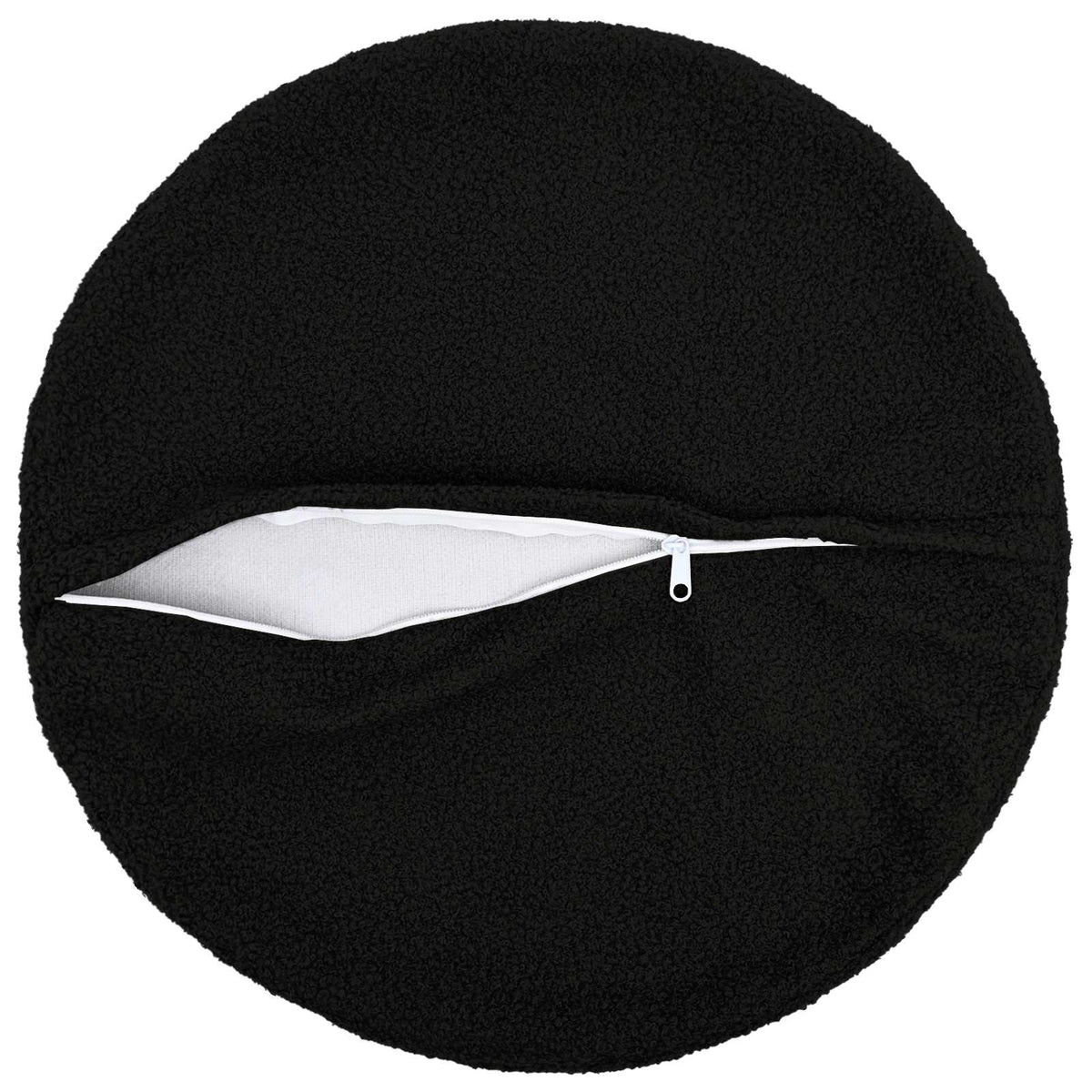 Cushion Cover 6 pcs HEERLEN Black Dia. 60 cm Bouclé