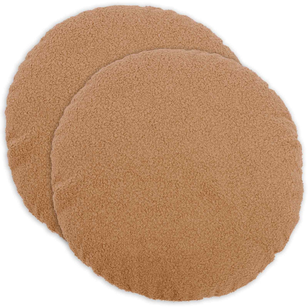 Cushion Cover 2 pcs HEERLEN Beige Ø 60 cm Bouclé