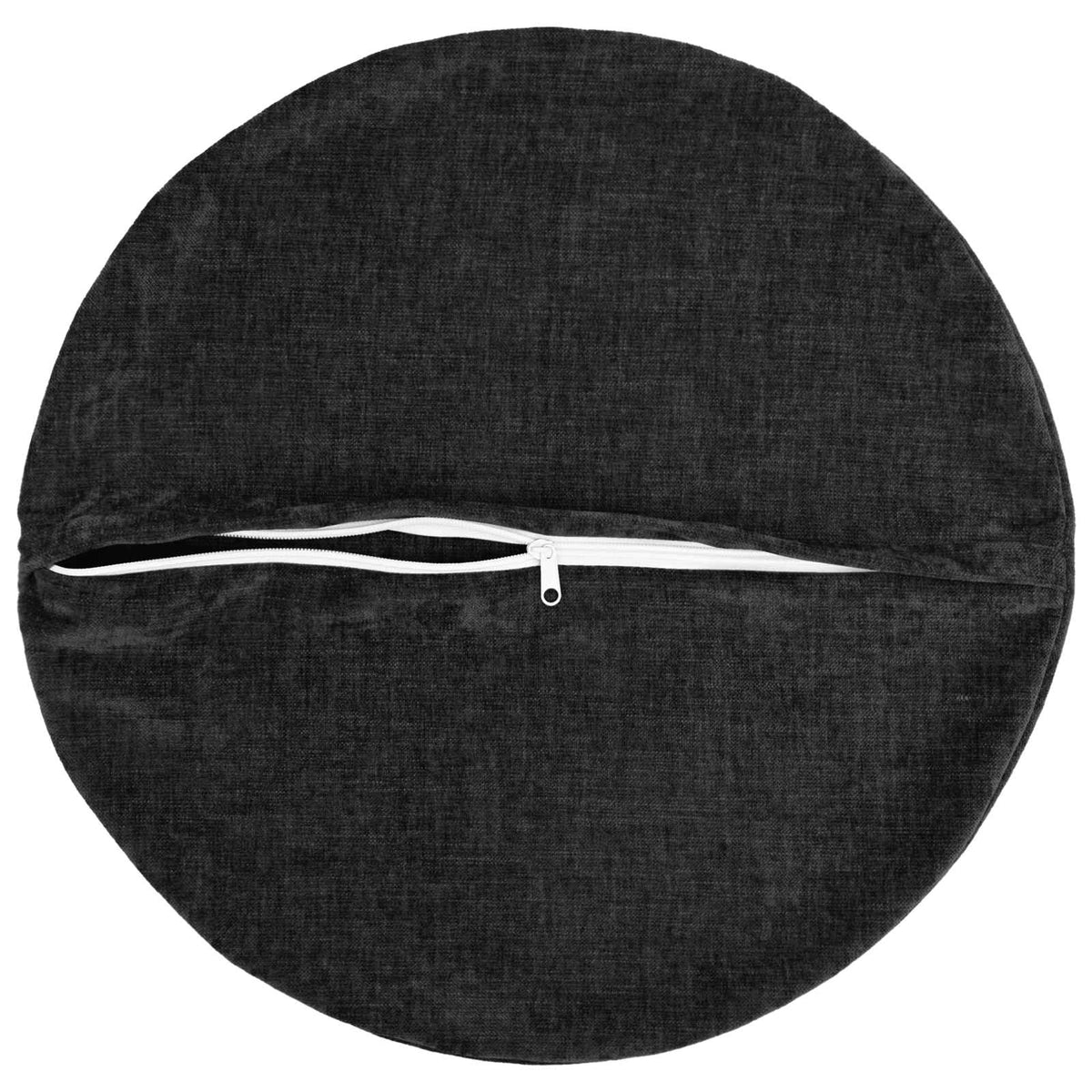 Cushion Cover 6 pcs HEERLEN Anthracite Ø 60 cm Chenille Fabric