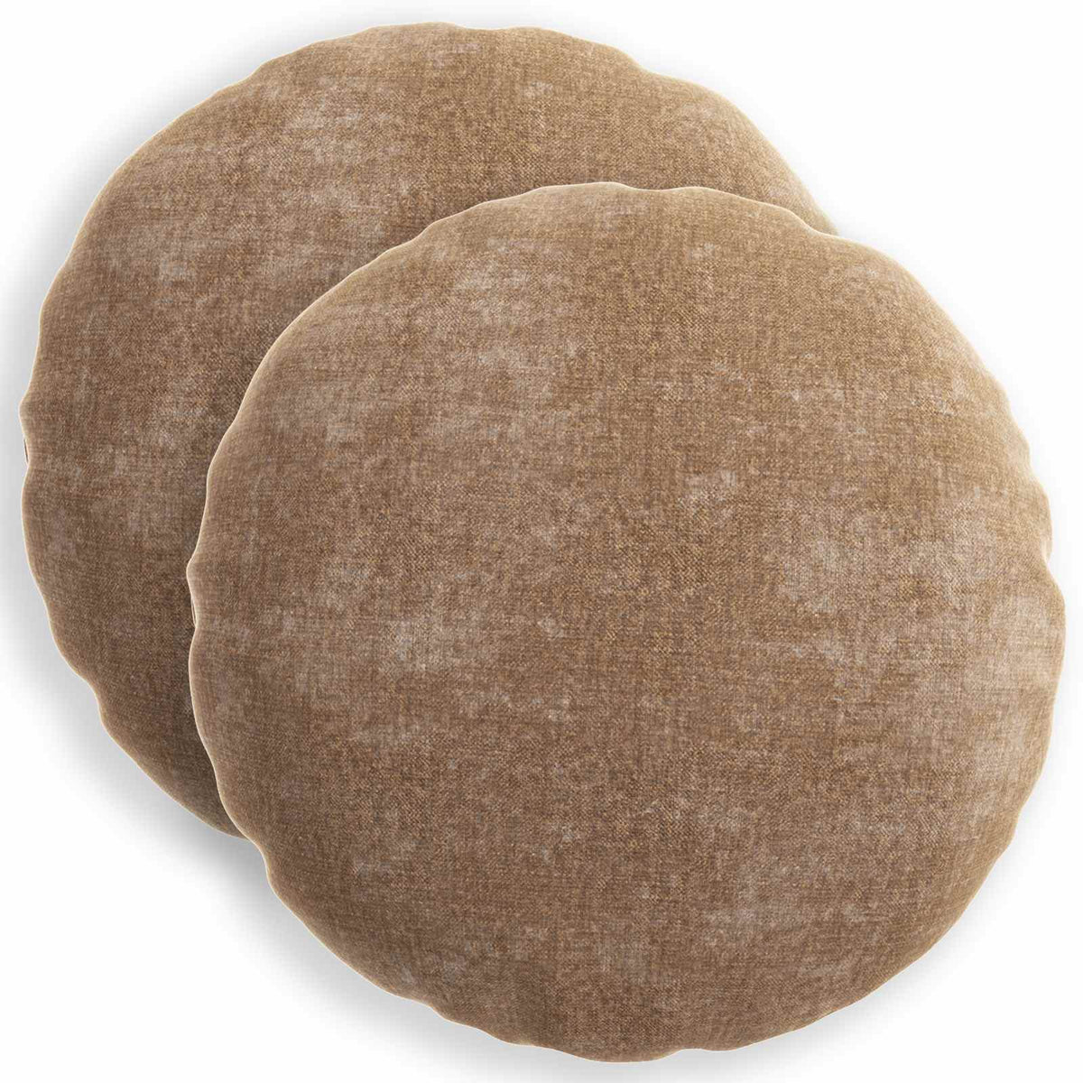 Cushion Cover 2 pcs HEERLEN Brown Ø 60 cm Chenille Fabric