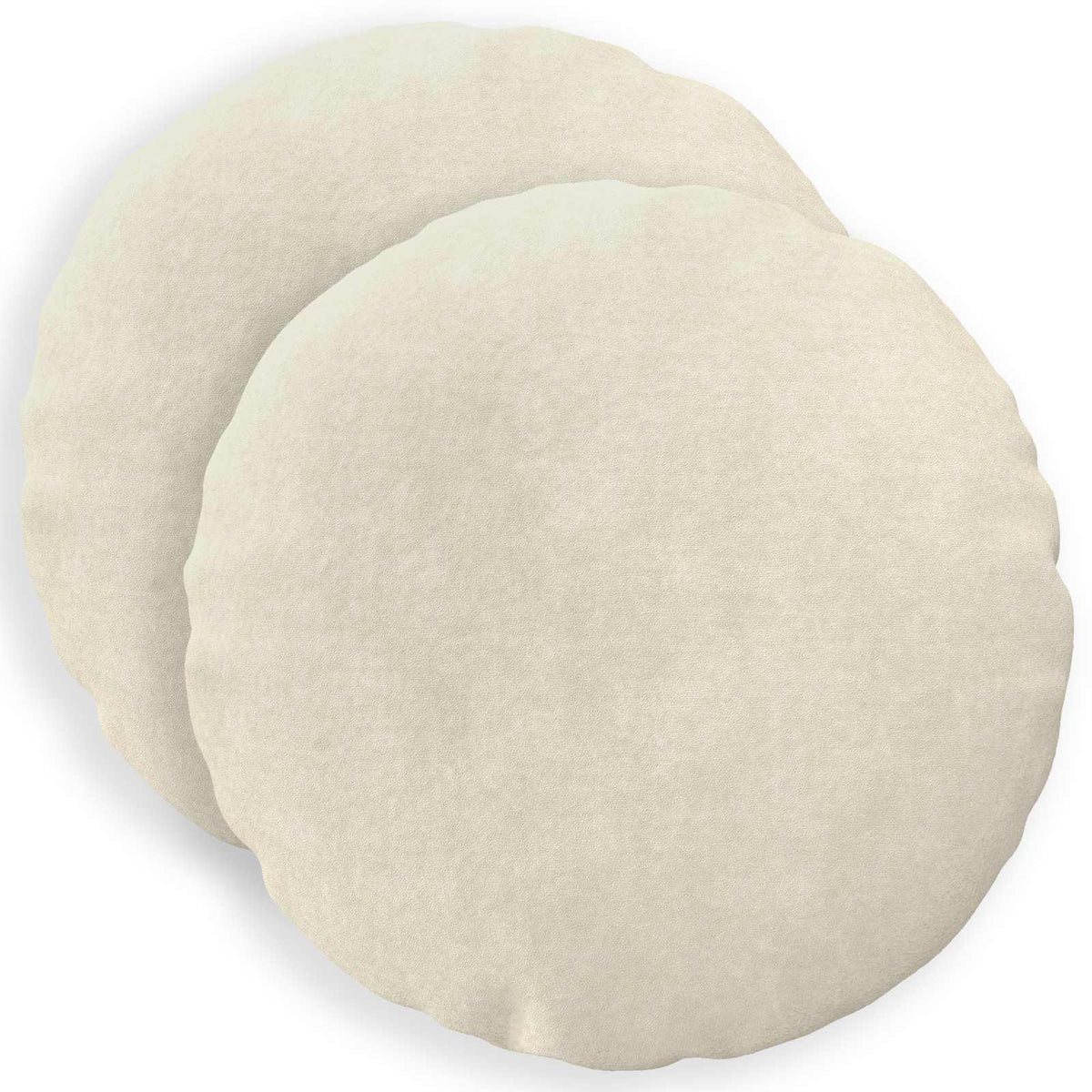 Cushion Cover 2 pcs HEERLEN Cream Ø 60 cm Microfiber Fleece