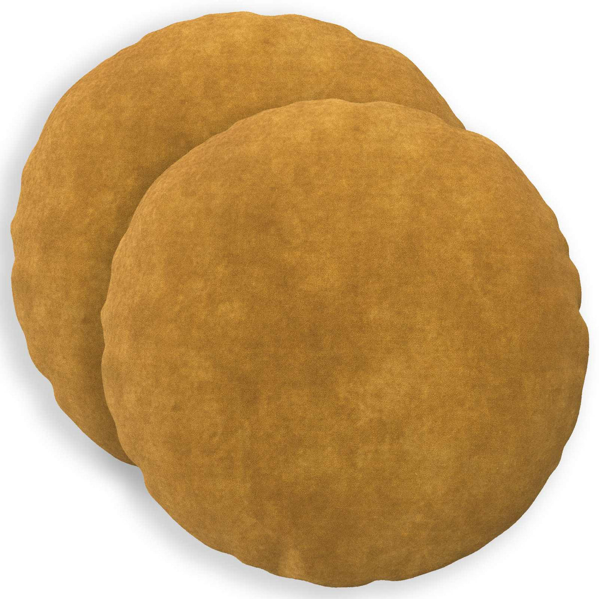 Cushion Cover 2 pcs HEERLEN Yellow Ø 60 cm Microfiber Fleece