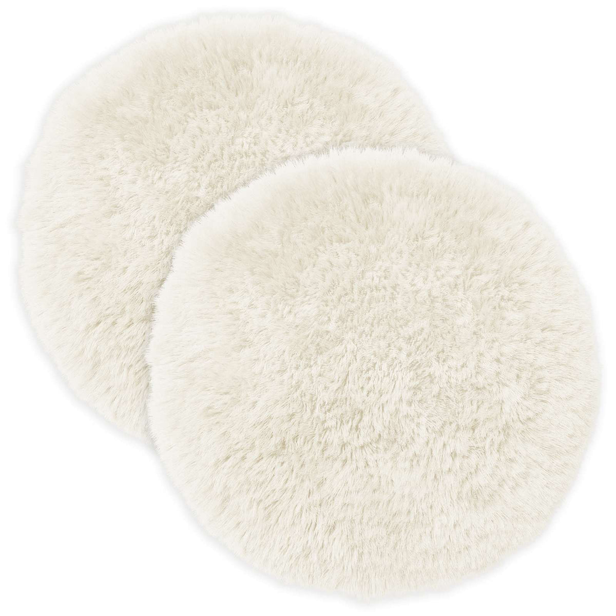 Cushion Cover 2 pcs HEERLEN White Ø 60 cm PV Fleece