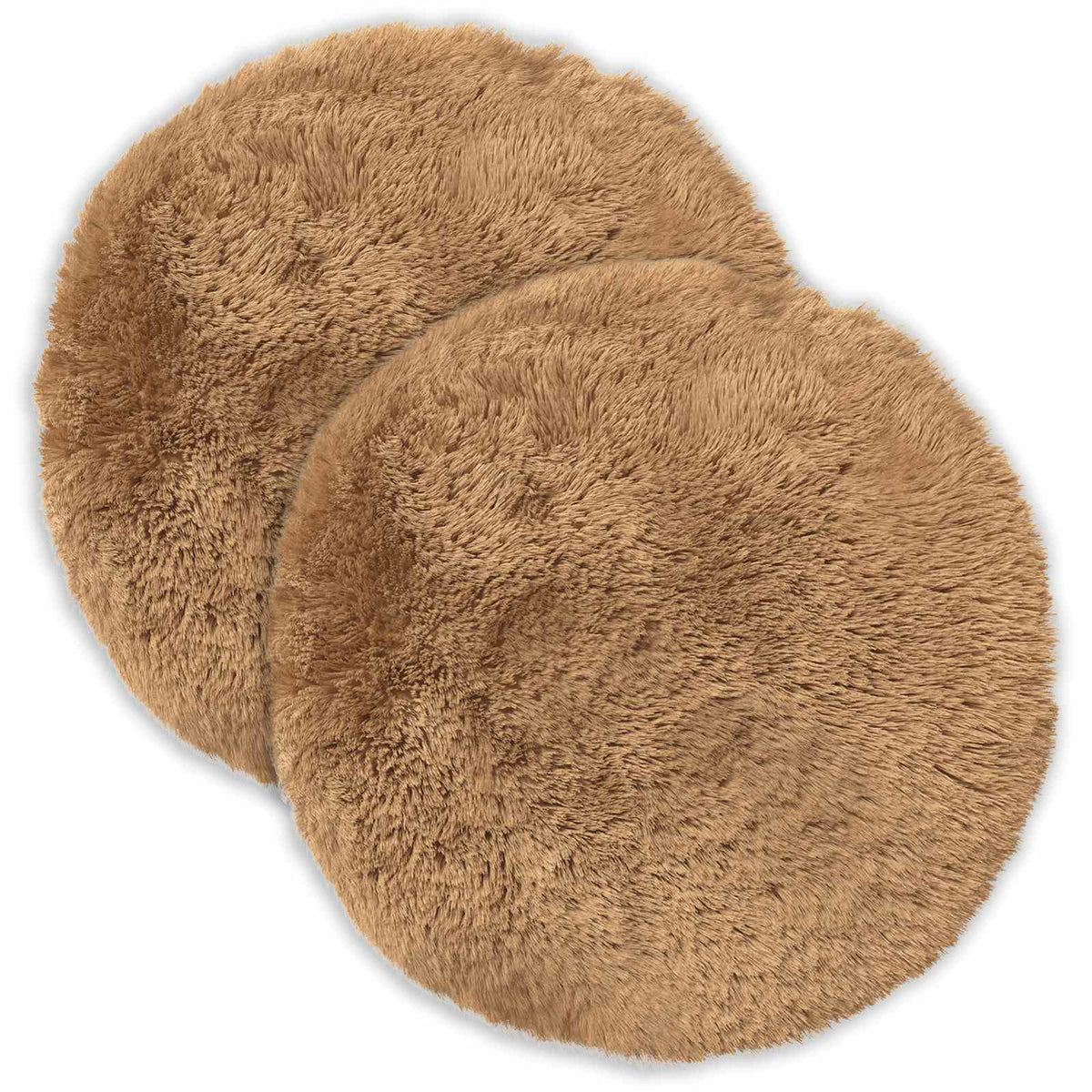 Cushion Cover 2 pcs HEERLEN Taupe Ø 60 cm PV Fleece