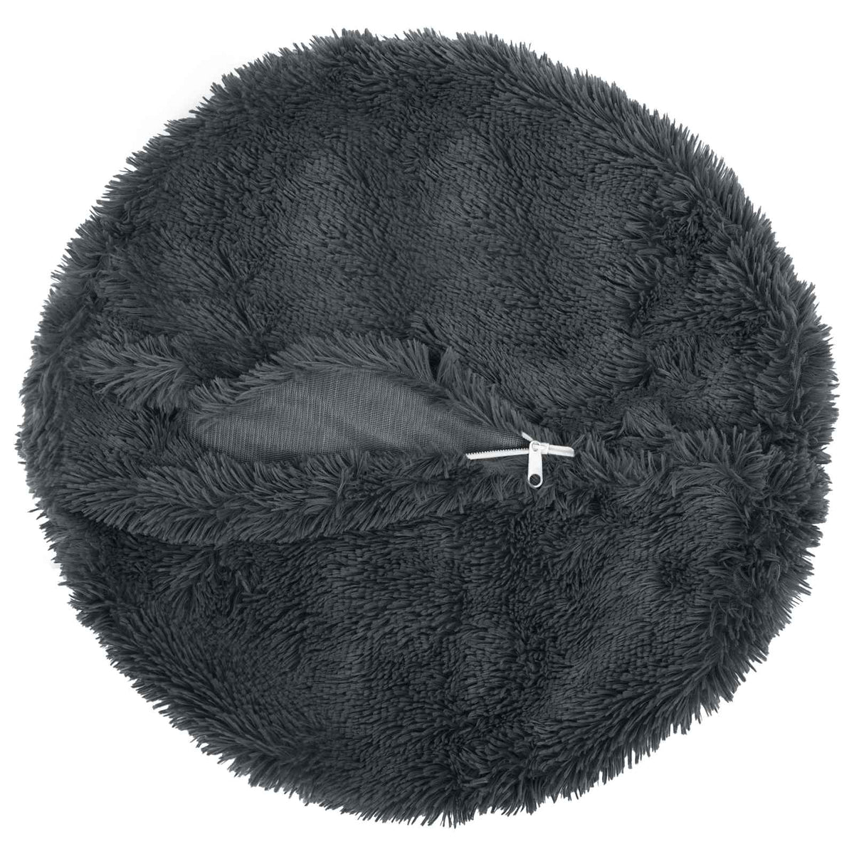 Cushion Cover 6 pcs HEERLEN Anthracite Ø 60 cm PV Fleece
