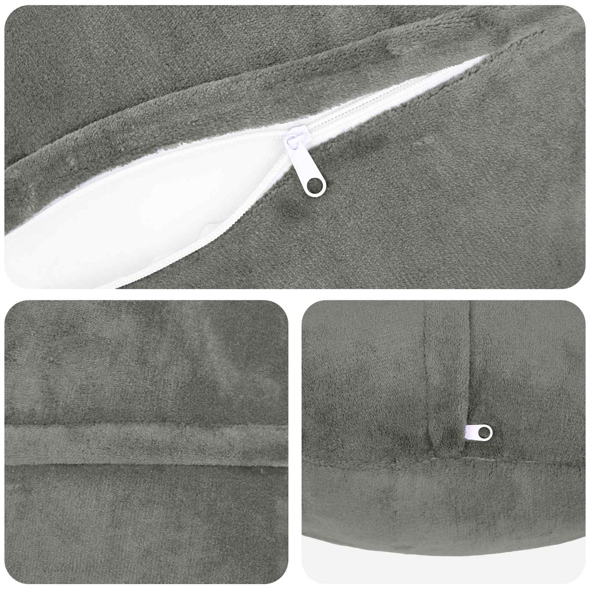 Cushion Cover 6 pcs HEERLEN Dark Grey Dia. 60 cm Flannel